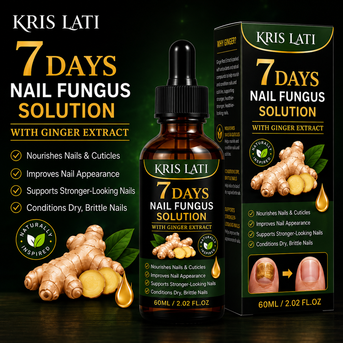 7 Days Nail Fungus Solution with Ginger Extract – 2.02 Fl Oz