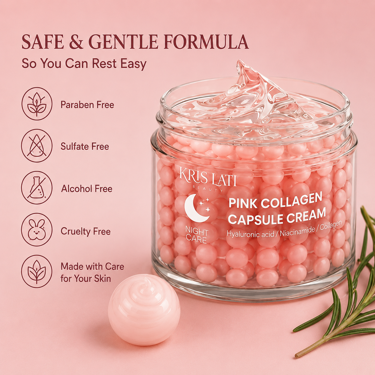 Pink Collagen Capsule Cream – Night Care