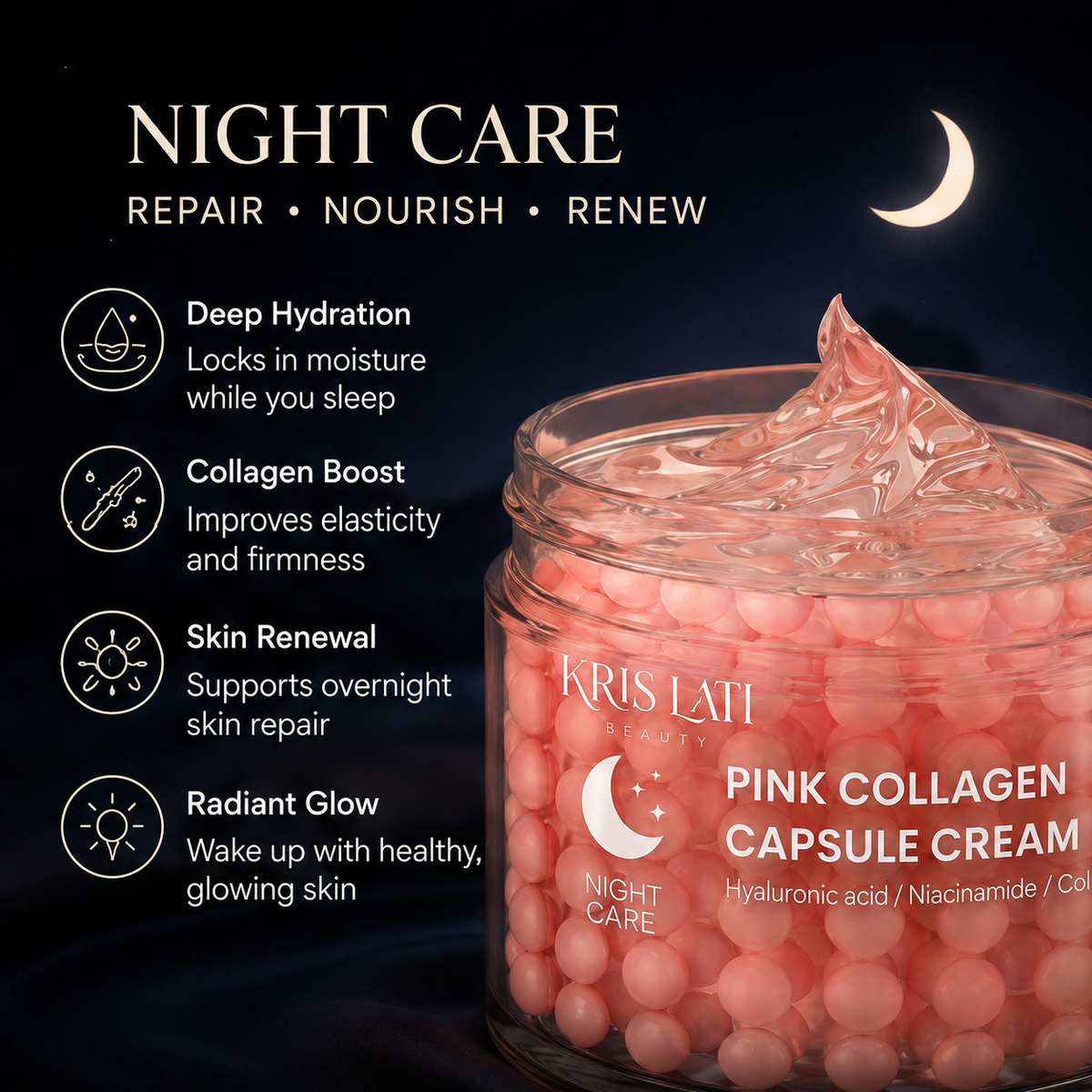 Pink Collagen Capsule Cream – Night Care