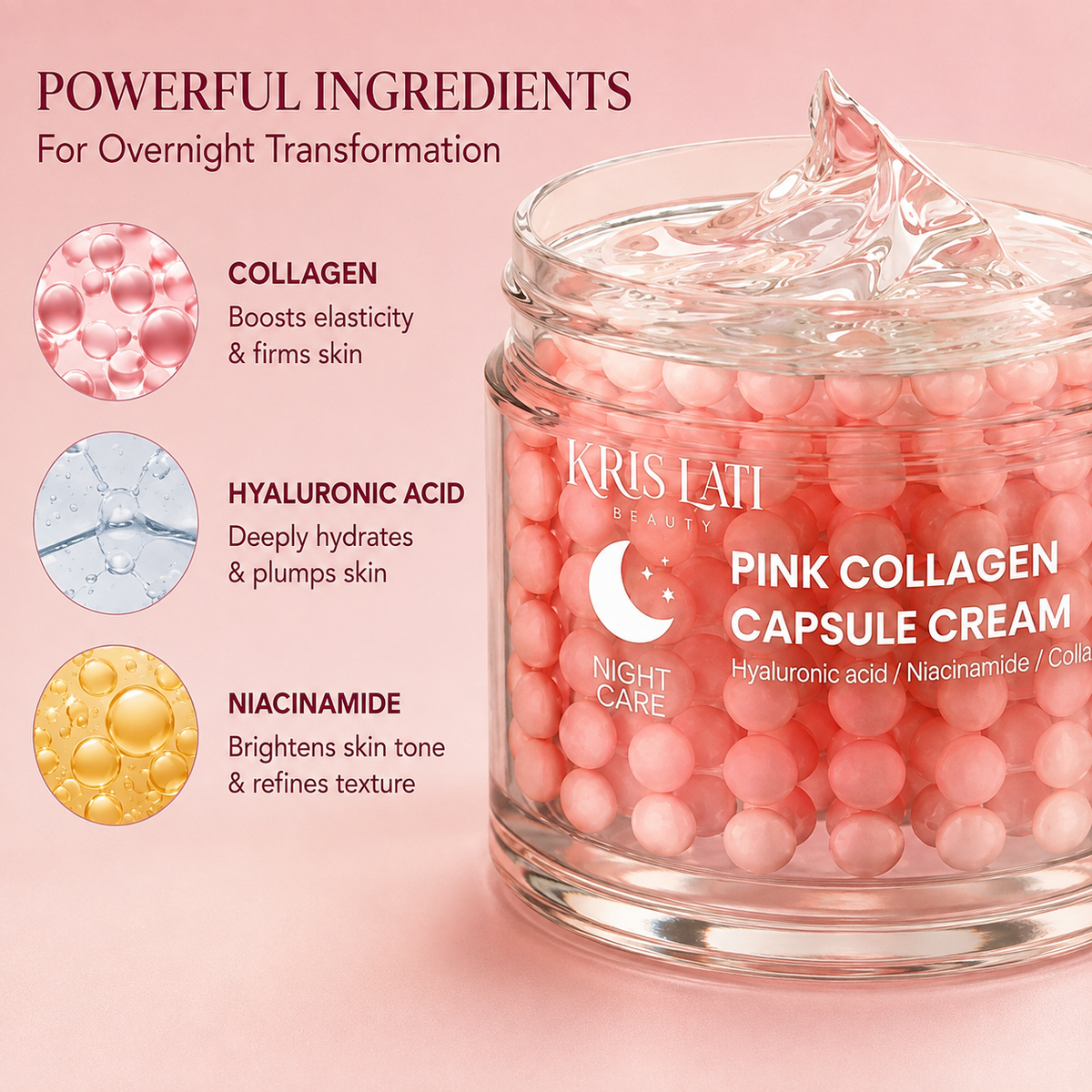 Pink Collagen Capsule Cream – Night Care
