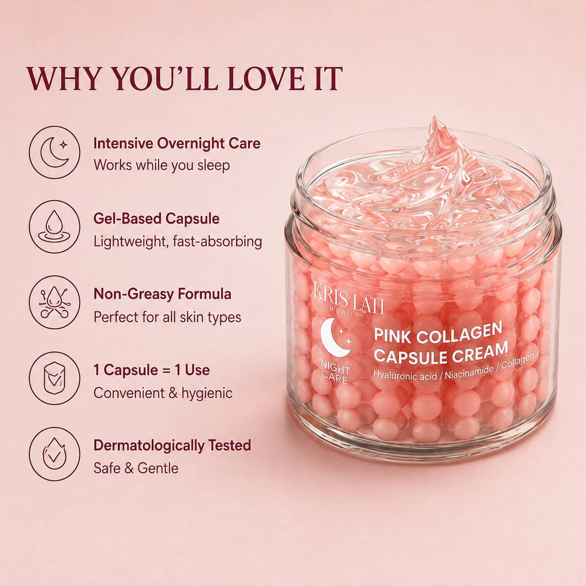 Pink Collagen Capsule Cream – Night Care