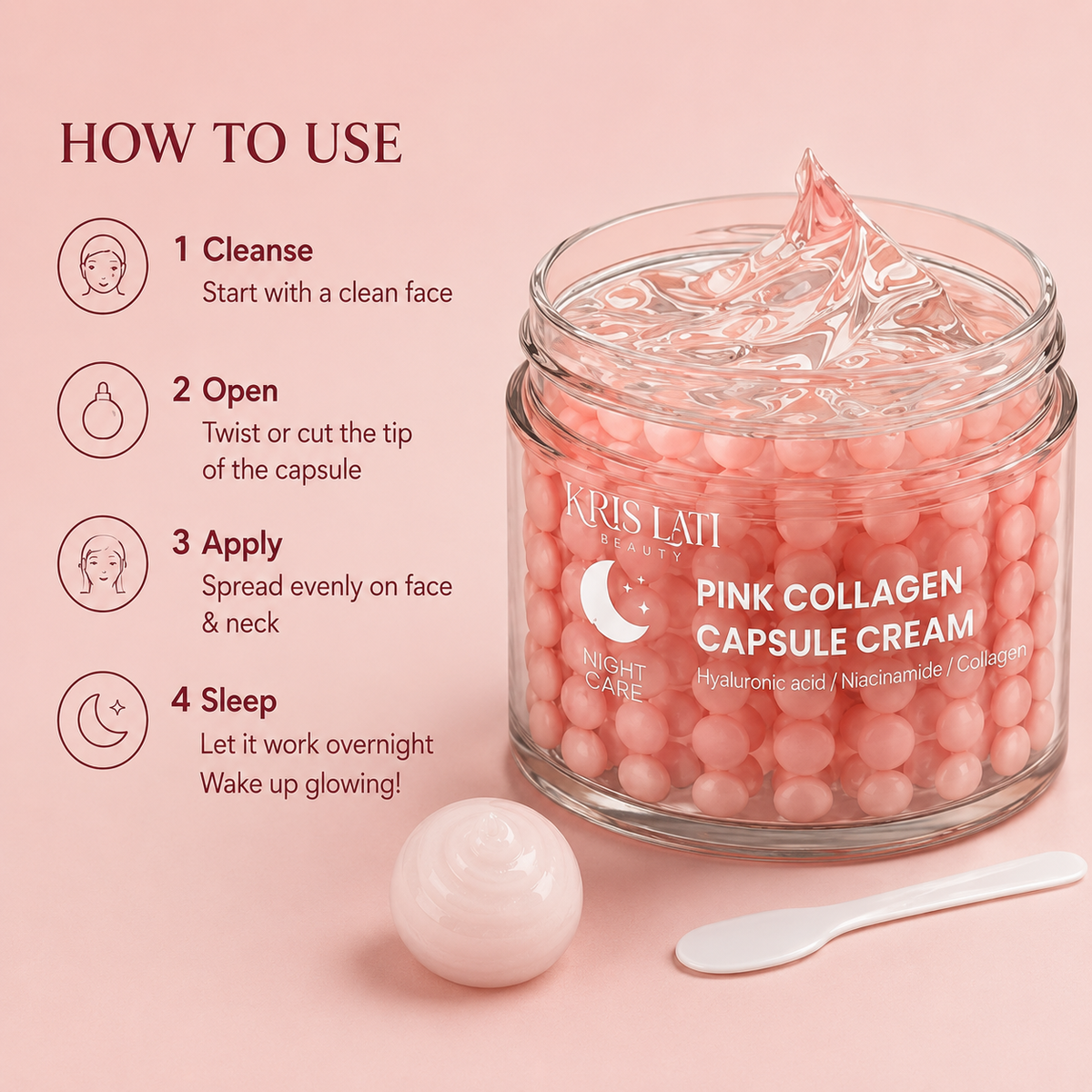 Pink Collagen Capsule Cream – Night Care
