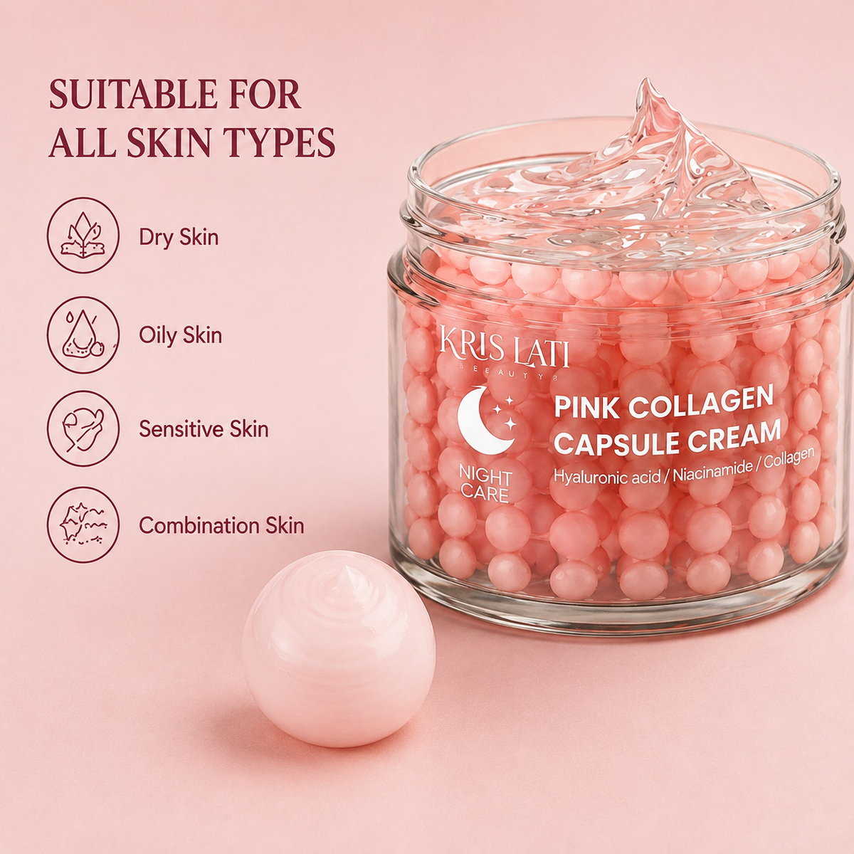 Pink Collagen Capsule Cream – Night Care